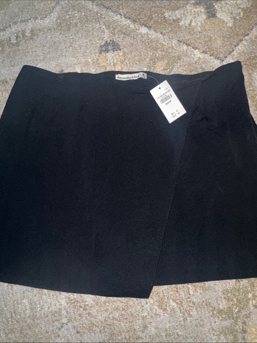 Abercrombie & Fitch Black Wrap-Style Mini Skort